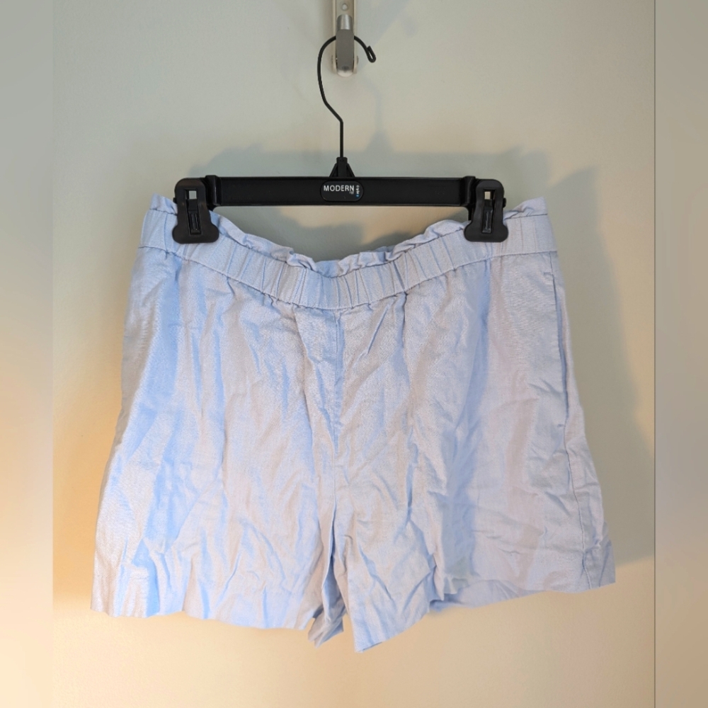 Banana Republic Light Blue High-Waisted Linen Shorts Size Medium M